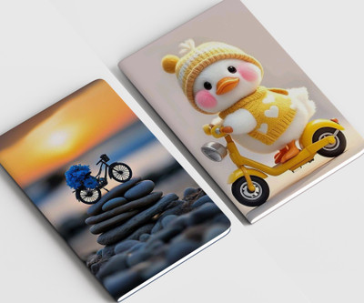 RJPRINTS Designed Stapled Notebooks A5 Notebook Plain 100 Pages(Multicolor)