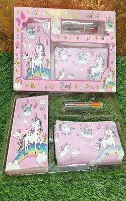 Bhive Cute Unicorn Theme Stationery Gift Set For Girls & Boys (Pack of 1) A5 Gift Set Unruled 90 Pages(Multicolor)