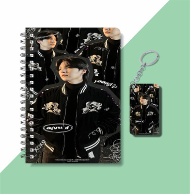 craft maniacs SUGA DIARY & KEYCHAIN A5 Diary RULED 120 Pages(Multicolor)