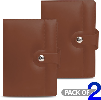 Abstract Collection Premium Quality Notebook (Combo Pack) with Pu cover size ( 6 x 8.5 Inches) A5 Notebook Single Rule 204 Pages(Brown, Pack of 2)