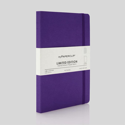 myPAPERCLIP Limited Edition 192 (176 Checked + 16 Perforated) LEP192A5-C Amethyst, Regular Memo Pad Squared 192 Pages(Amethyst)