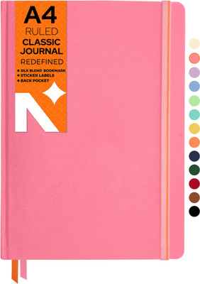 NEORAH - Ruled Journal Notebook - 110 GSM - Office Hardcover Notebook - A4 Notebook Single Ruled 160 Pages(Pink)