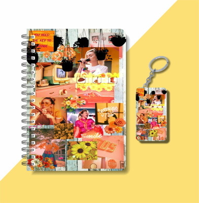 craft maniacs A5 NOTEBOOK + KEYCHAIN COLLECTION A5 Note Pad RULED 160 Pages(Black, White, Multicolor)
