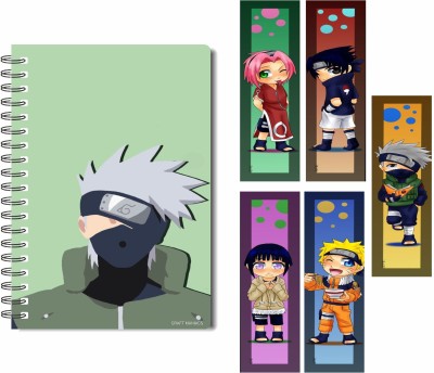 craft maniacs KAKASHI DIARY & FREEBIE BOOKMARKS A5 Notebook RULED 100 Pages(Multicolor)