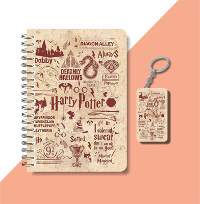 craft maniacs A5 NOTEBOOK + KEYCHAIN COLLECTION A5 Notebook RULED 160 Pages(Black, White)