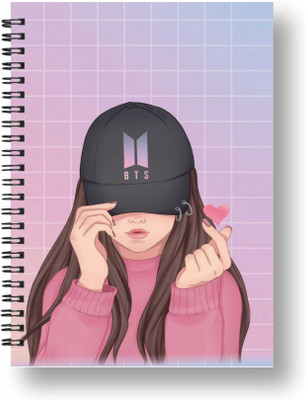 Papco BTS NOTEBOOK A5 Diary Ruled 144 Pages(Pink)