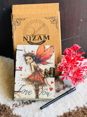 NIZAM HANDICRAFT Love you Printed Diary Notebook With Lock Clasp For Gift/Office A5 Diary 200 200 Pages(Multicolor)