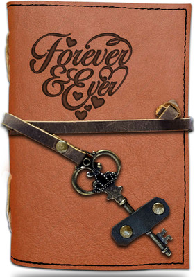DI-KRAFT Handmade Classic Design Leather-Printed Leather A6 Diary Unruled 200 Pages(Brown 35)