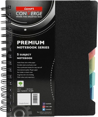 LUXOR Single Ruled A5-300 A5 Note Book Single Ruled 300 Pages(Black)