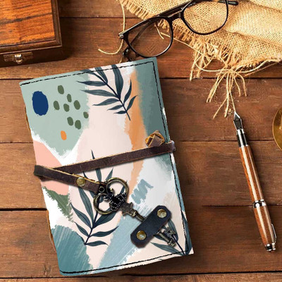 DI-KRAFT Handmade Classic Design Printed Leather Diary A6 Diary Unruled 150 Pages(Multicolor 5)