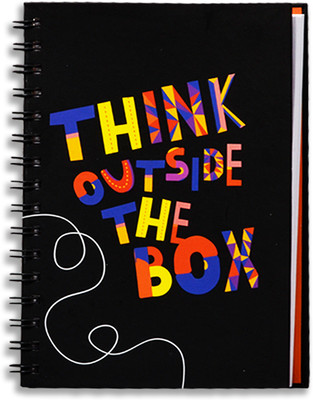 Flipkart SmartBuy Thing Outside The Box Undated Daily Planner with 6 To Do List and Sticky Note Regular Planner UnRuled 150 Pages(Black)