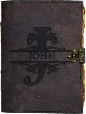 DI-KRAFT Handmade Classic Design Leather-JOHN Printed Diary A5 Diary Unruled 200 Pages(Brown 2)