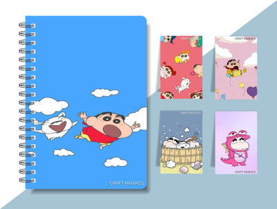 craft maniacs SHINCHAN 2023 NOTEBOOK COLLECTION A5 Diary RULED 160 Pages(White)