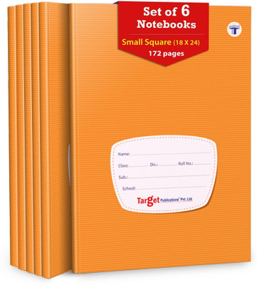 Woodsnipe Small Square Ruled Notebooks | Square 9 mm | 176 Pages A5 Size | Soft Brown Cover | 18 cm x 24 cm Approx | Maths Exercise Small Grid Notebooks | Pack of 6 Books | GSM 60 Regular Notebook Small Square 1056 Pages(Brown, Pack of 6)