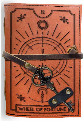 DI-KRAFT Handmade Classic Design Printed Leather Diary A6 Diary Unruled 150 Pages(Brown)