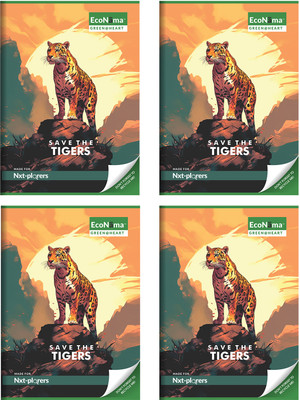 ECONAMA Recyclable::Single Line::A4 Notebook::eco friendly A4 Notebook Single Line 140 Pages(White, Pack of 4)