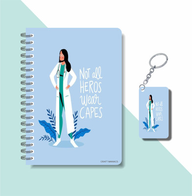 craft maniacs 2023 DOCTOR DIARY + KEYCHAIN A5 Notebook RULED 160 Pages(Multicolor)