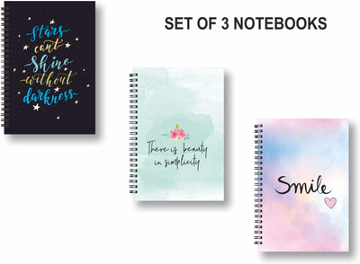 ROT RIX combo of 3 Notebooks A5 Diary Ruled 144 Pages(Multicolor, Pack of 3)