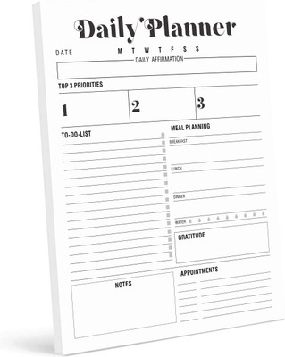 Inkdotpot Daily Planner A5 Planner Unruled 50 Pages(White)