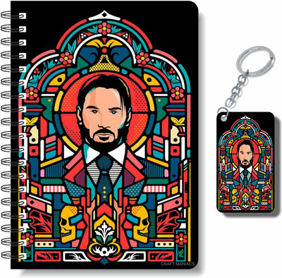 craft maniacs JOHN WICK 2023 NOTEBOOK COLLECTION A5 Notebook RULED 160 Pages(Red)