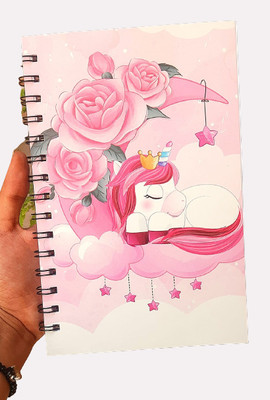 NAVDEEP COLLECTION Unicorn Diary A5 Diary 120 100 Pages(Pink)