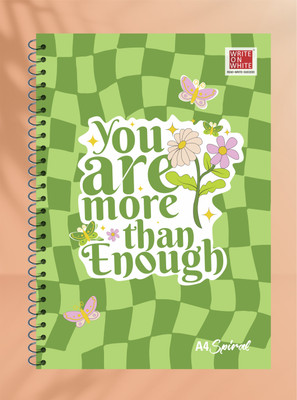 WRITE ON WHITE PREMIUM COLLECTION A4 Notebook Rulled 200 Pages(Green)