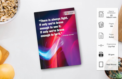 Aperture Inspirational Quotes A5 Diary | Motivational Journal with 80 GSM Paper A5 Diary Secret of Courage 160 Pages(Hot Pink)