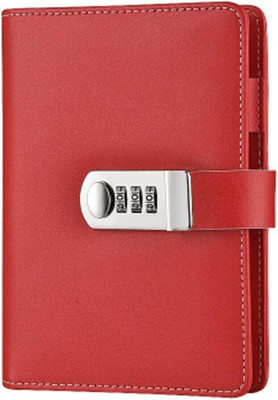 SKYBUCKET Locking Diary Regular Notebook Ruled 160 Pages(Red)