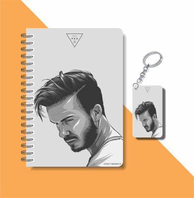 craft maniacs FOOTBALLER DIARY & KEYCHAIN A5 Note Pad RULED 120 Pages(Multicolor)