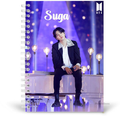 PurpleBees Bts Suga Concert Diary | Bts Printed Unruled 160 Pages A5 Size Notebook | A5 Notebook Plain 150 Pages(Multicolor)