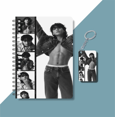 craft maniacs JUNGKOOK DIARY & KEYCHAIN A5 Notebook RULED 120 Pages(Multicolor)
