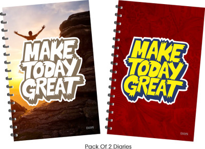 ESCAPER Make Great Today (A) (Ruled) Designer Diary, Notebook, Notepad - Pack of 2 Diaries A5 Diary Ruled 160 Pages(Multicolor, Pack of 2)