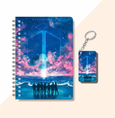 craft maniacs BTS 2023 DIARY + KEYCHAIN A5 Notebook RULED 160 Pages(BTS DIARY & KEYCHAIN)