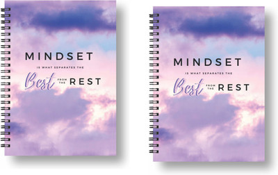 3DS wirebound notebook A5 Diary Ruled 144 Pages(Purple, Pack of 2)