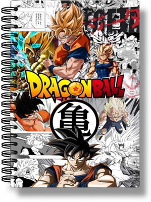 buddytales Dragon Ball Z Goku Anime A5 Notebook Unruled 120 Pages(White and Black)