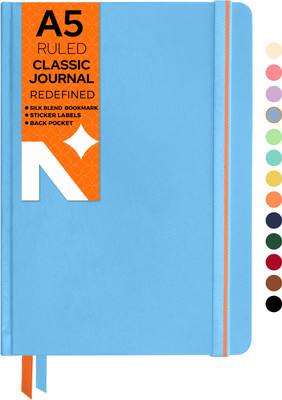 NEORAH Ruled Journal Notebook - 110 GSM - Office Hardcover Notebook A5 Notebook Single Rule 160 Pages(Light Blue)