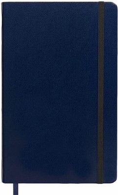 AccuPrints Hard Bound Diary or 5.8 * 8.3 inches Notebook Diary with Elastic Lock A5 Diary Ruled 192 Pages(Navy Blue)