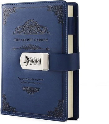 CRAZYABBS Diary With Lock Destination Success, Magnetic My To Do, Printed Blue A5 Diary Ruled 200 Pages(Printed Blue)