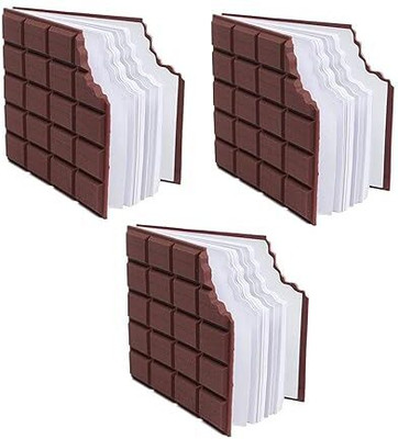 Urban Festivities Chocolate Shaped Notebook Diary with Original Coco Smell Scented For Kids Pocket-size Diary Unruled 60 Pages(Multicolor, Pack of 3)