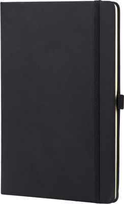 SwagMarvels Classic Black A5 Hardcover Notebook with Elastic Strap A5 Diary Ruled 200 Pages(Black)