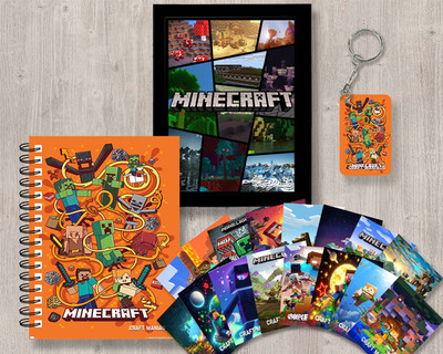 craft maniacs MINECRAFT GIFTING COMBO A5 Notebook RULED 120 Pages(Black)
