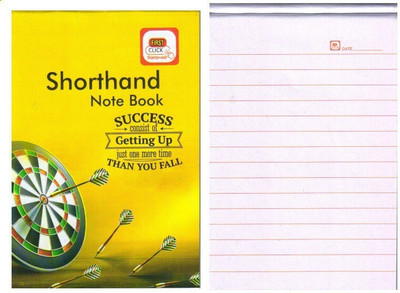 First Click Shorthand Steno Notebook 1 PC 160 Pages 12.2 X 18 cm Mini Writing Pad Both Side Ruled in Pack 2 Notebooks 160 Pages(White)