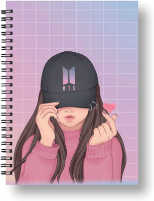 3DS Notebook A5 Diary Ruled 144 Pages(Pink)