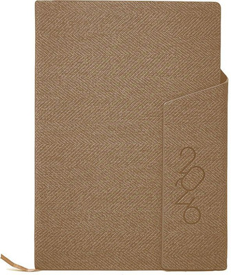Nuovi 2026 Daily Planner |365 Days Diary with Textured & Magnetic Closure 80GSM Page | A5 Planner - Ruled Grid | 400 Pages(Beige)
