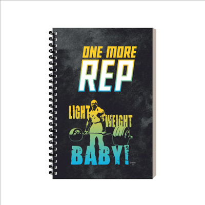 ESCAPER One More Rep Fitness Diary, Laminated Soft Cover Notepad A5 Diary Ruled 160 Pages(One More Rep)