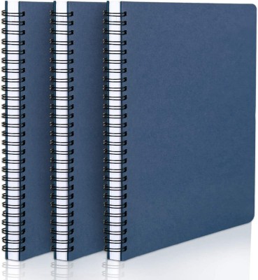 TWONE Ruled Spiral Notebook, Travel Notebooks Journal, Memo Notepad Sketchbook A5 Notebook Ruled 120 Pages(Blue, Pack of 3)