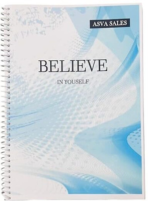 ASVASALES Printed Cover A4 Notebook Plain 200 Pages(White)