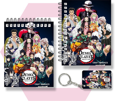 craft maniacs DEMON SLAYER A6 Notebook Unruled 120 Pages(Multicolor, Pack of 2)