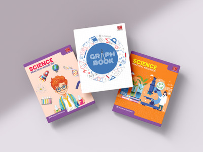 WRITE ON WHITE SCIENCE PRATICAL COMBO WITH 1 (40PG)GRAPH BOOK A4 Notebook ONE SIDE RULLED 100 Pages(Multicolor)