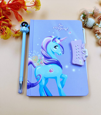 Paper Bear Unicorn A4 Diary ruled 70 Pages(Purple)